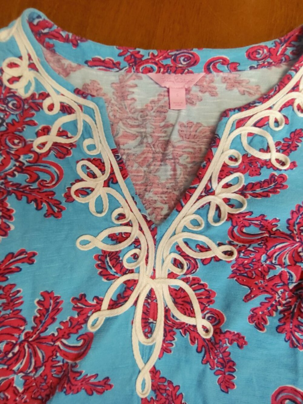 Lilly Pulitzer ~Sz S ~Westley Tunic w/ Braided Accent Shirt~Excellent Condition - Picture 7 of 9